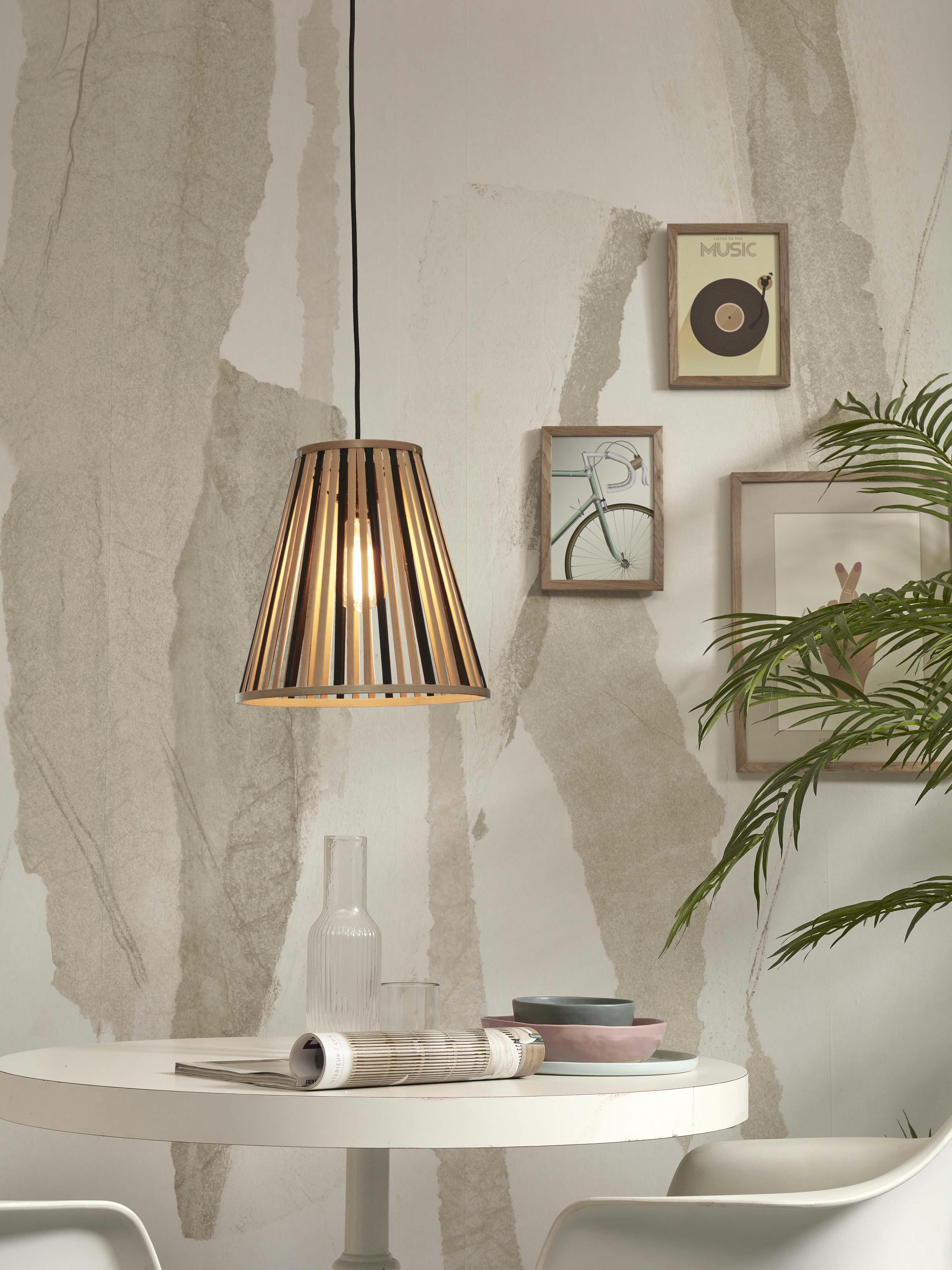 MERAPI - Suspension bambou  naturel/noir, h. 30cm
