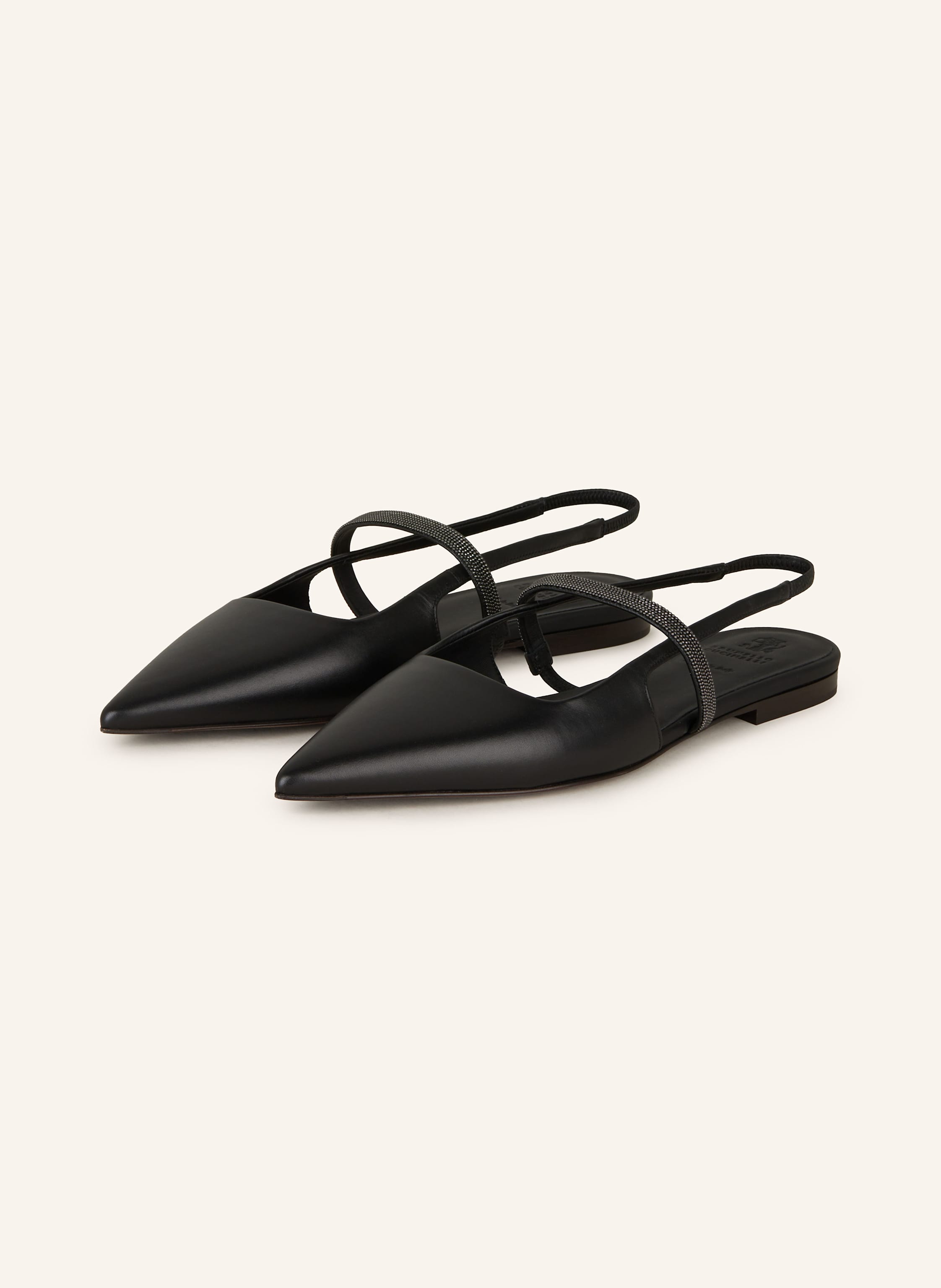 BRUNELLO CUCINELLI Slingballerinas mit Schmucksteinen