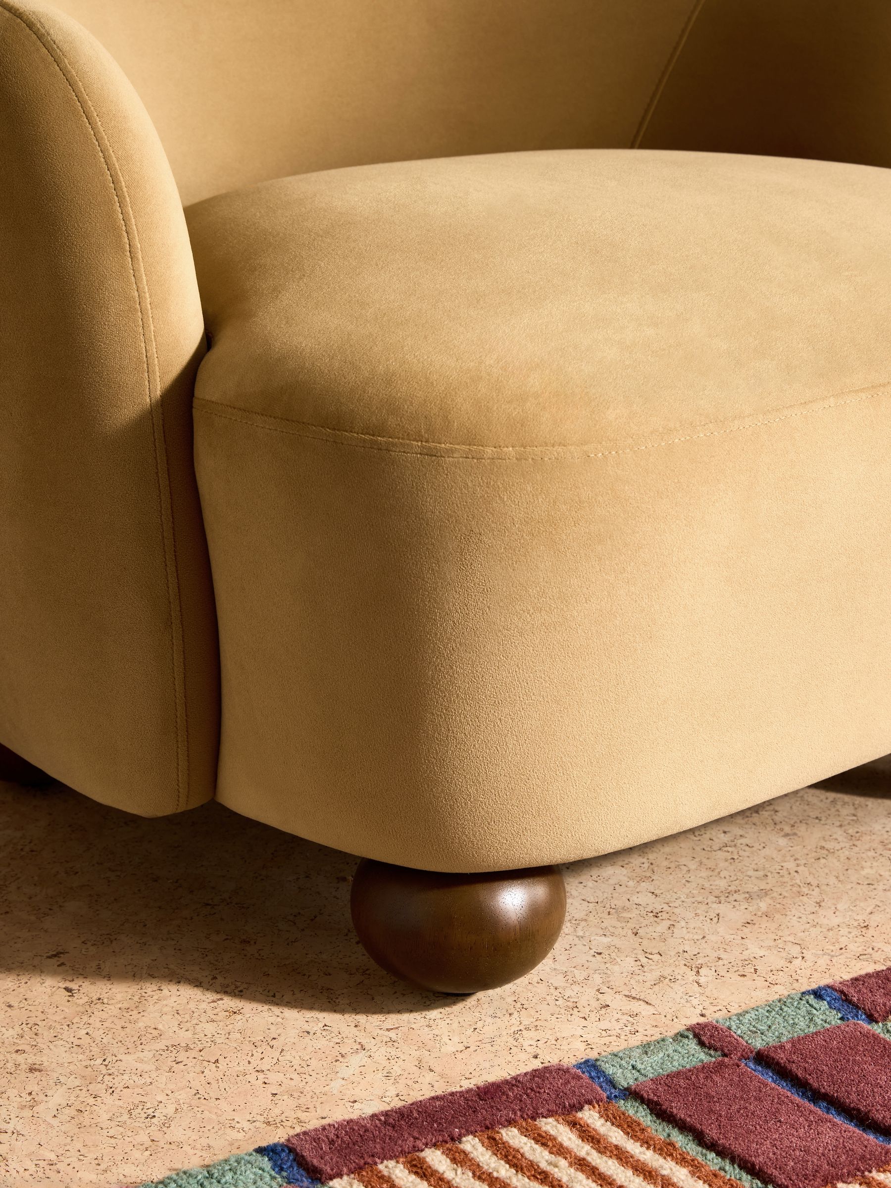 Ellio Accent Chair in Soft Caramel Brown Velvet