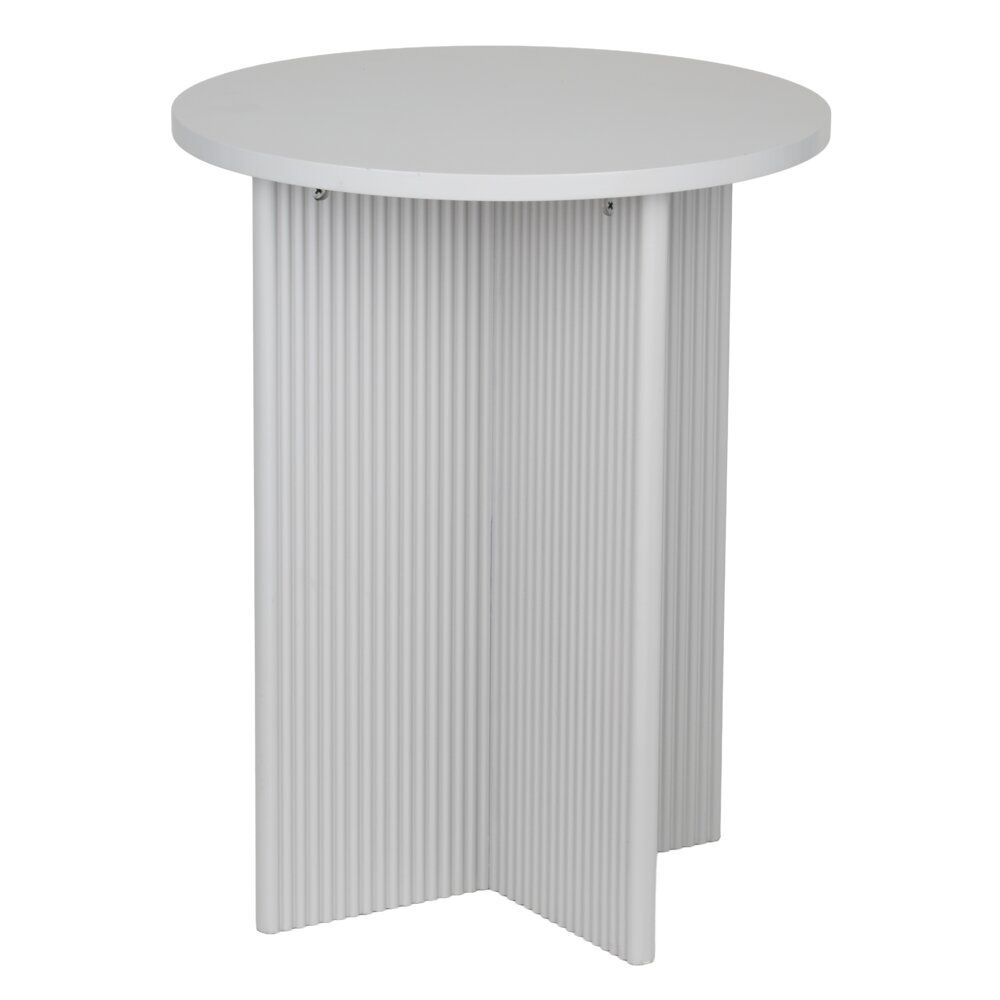 Bout de canapé rond en bois Elton blanc Ø40xH49,5cm