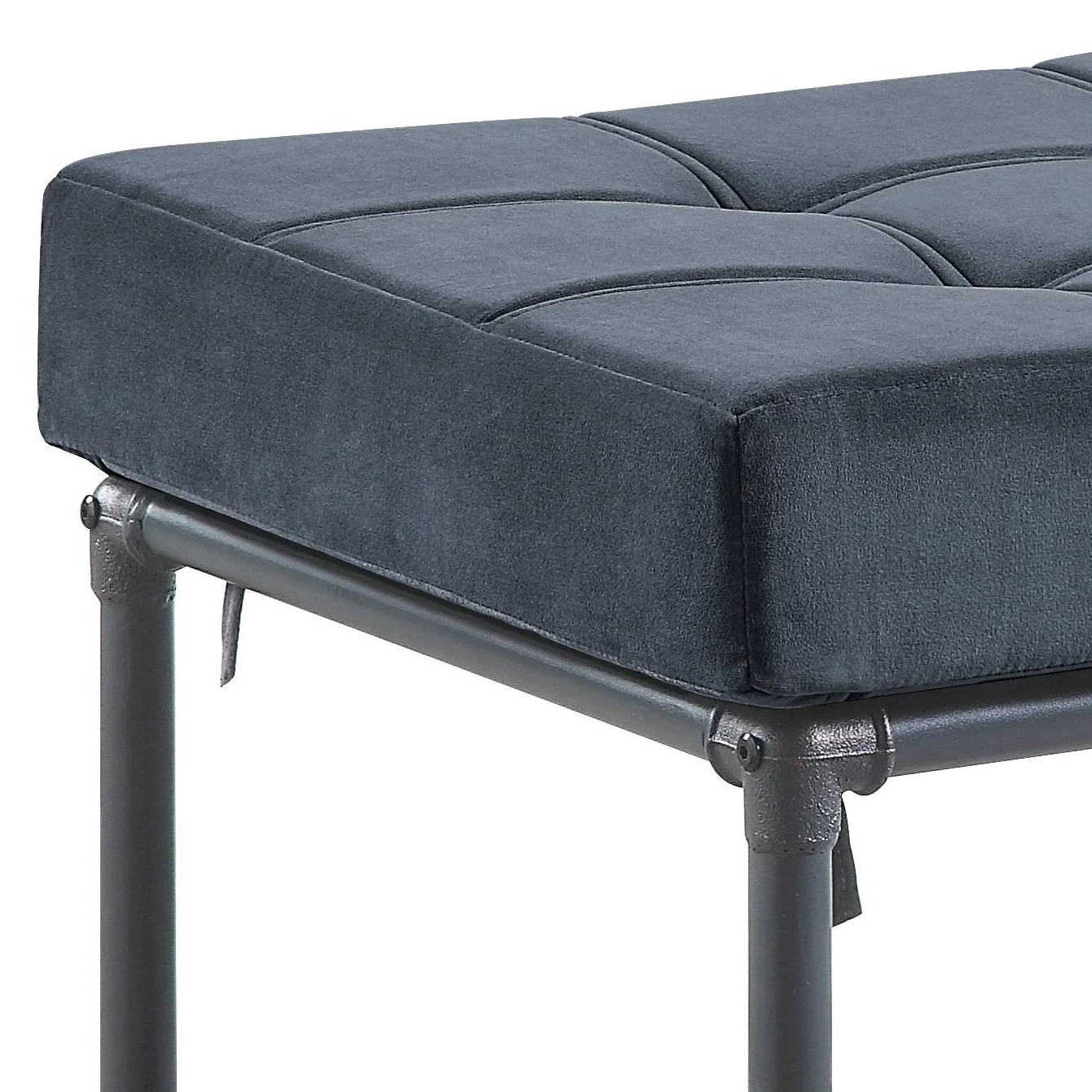 Brantley Velvet & Sandy Finish Ottoman Comfortable choice, multiple functions, classic design, and cozy corners
