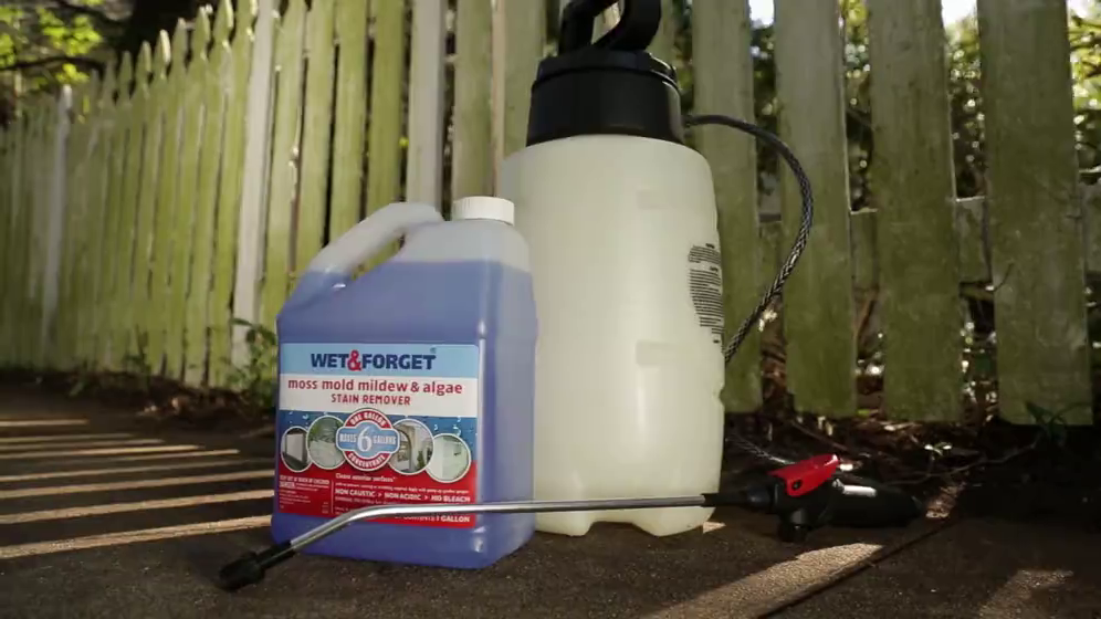 Wet & Forget Outdoor Stain Remover, Concentrate Moss, Mould & Mildew, 4-L