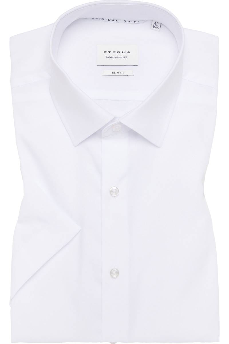 ETERNA Slim Fit Hemd weiss, Einfarbig