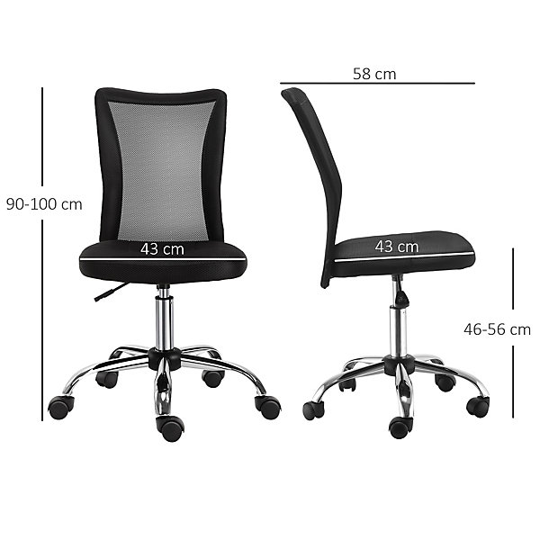 Chaise de bureau ergonomique, réglable en hauteur, confortable et solide jusqu'à 100 kg, noir, idéale pour le travail à domicile