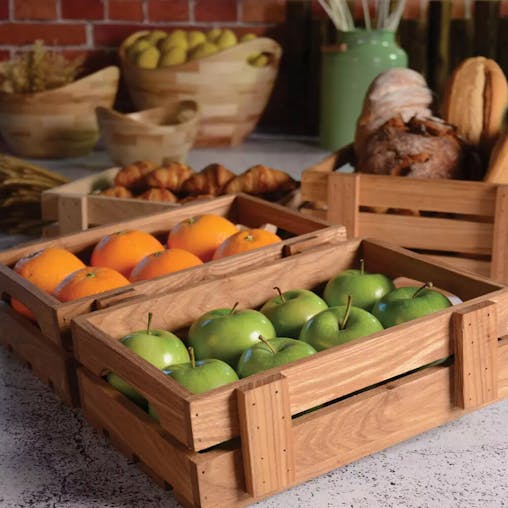 Athena Brooklyn Jersey Crate 30 x 20 x 90cm Acacia Wood | Set of 2