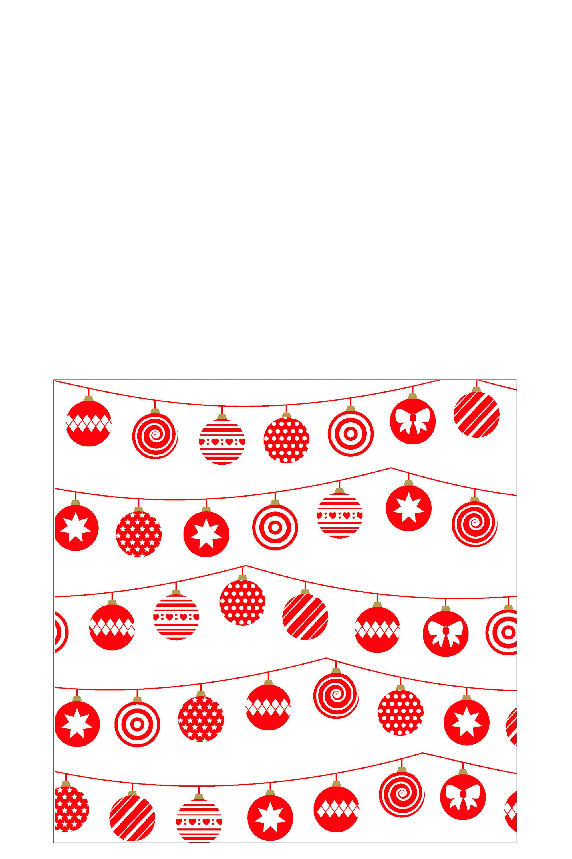J-Line servet Kerstballen - papier - wit/rood - large - 9 pakken van 20
