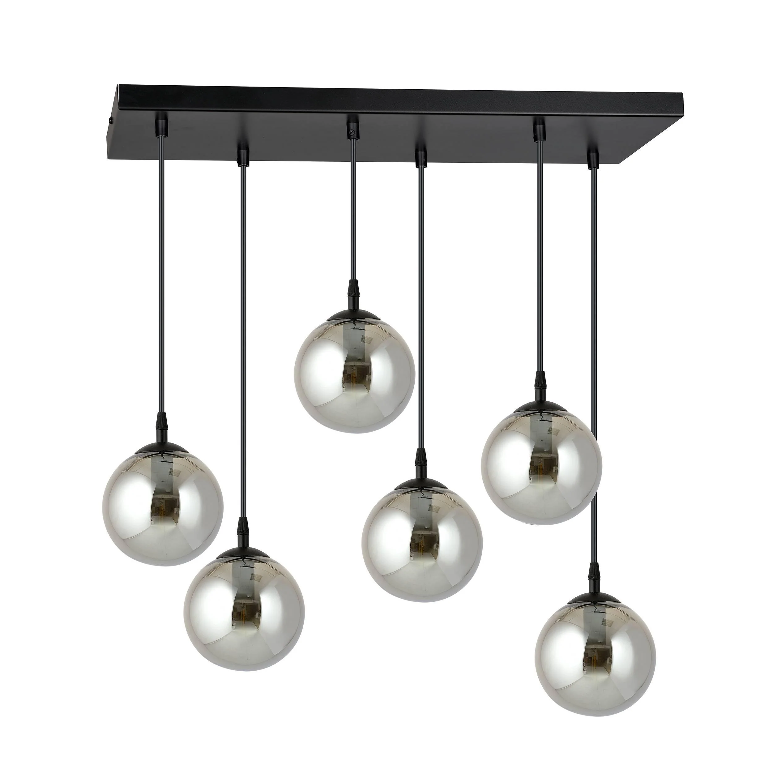 Glazen hanglamp eetkamer Cosmo 6-lichts