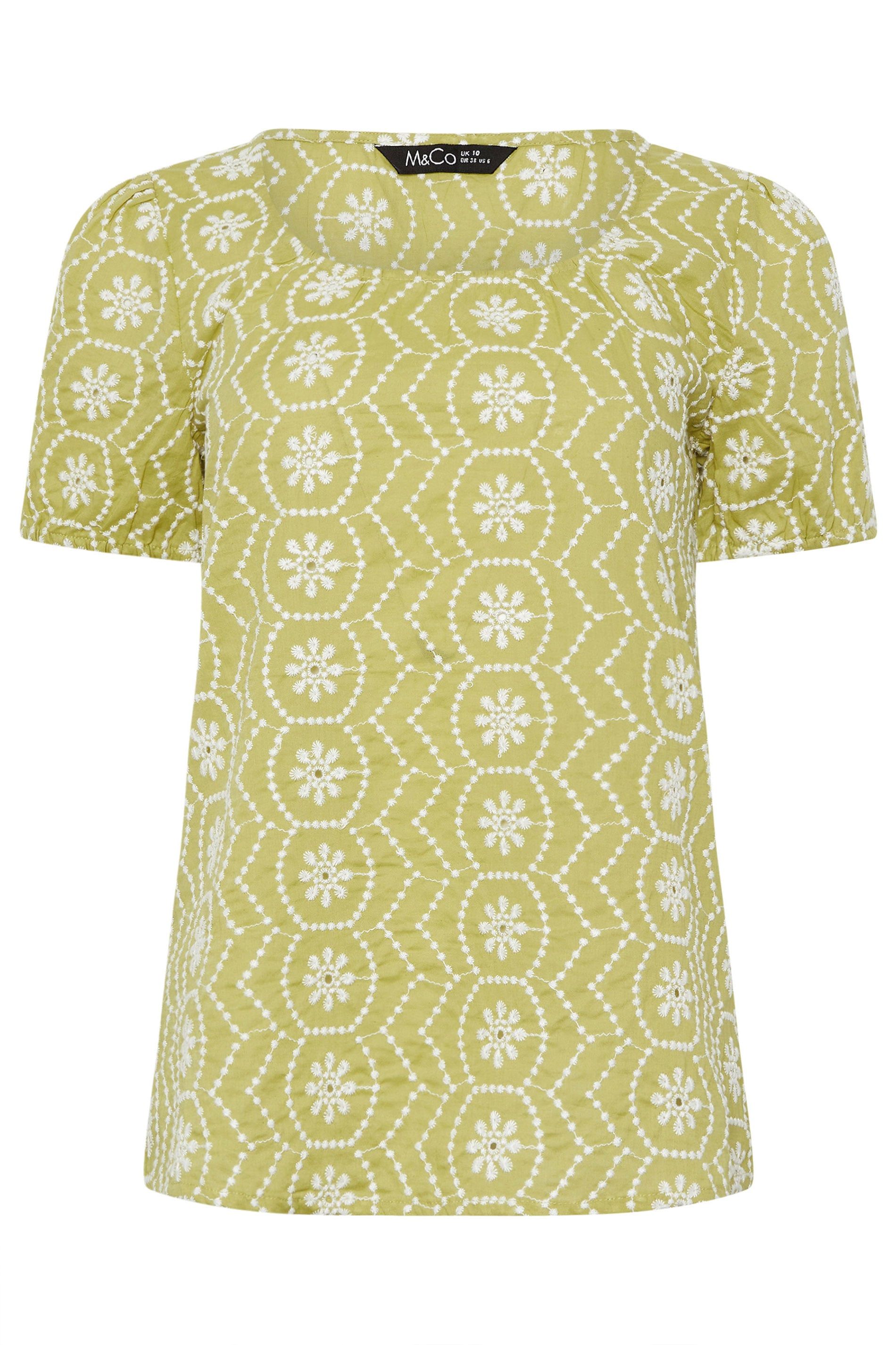 M&Co Cotton Embroidered Top