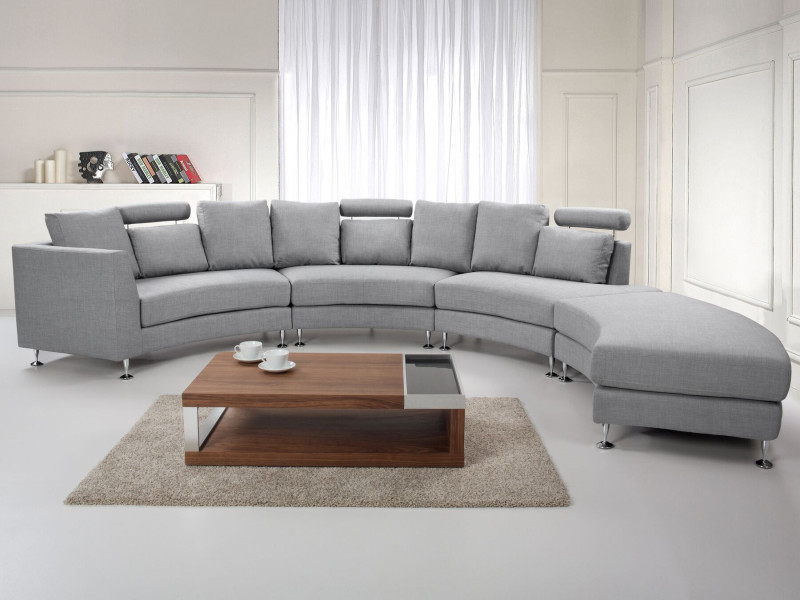 Sofa półokrągła modułowa jasnoszara