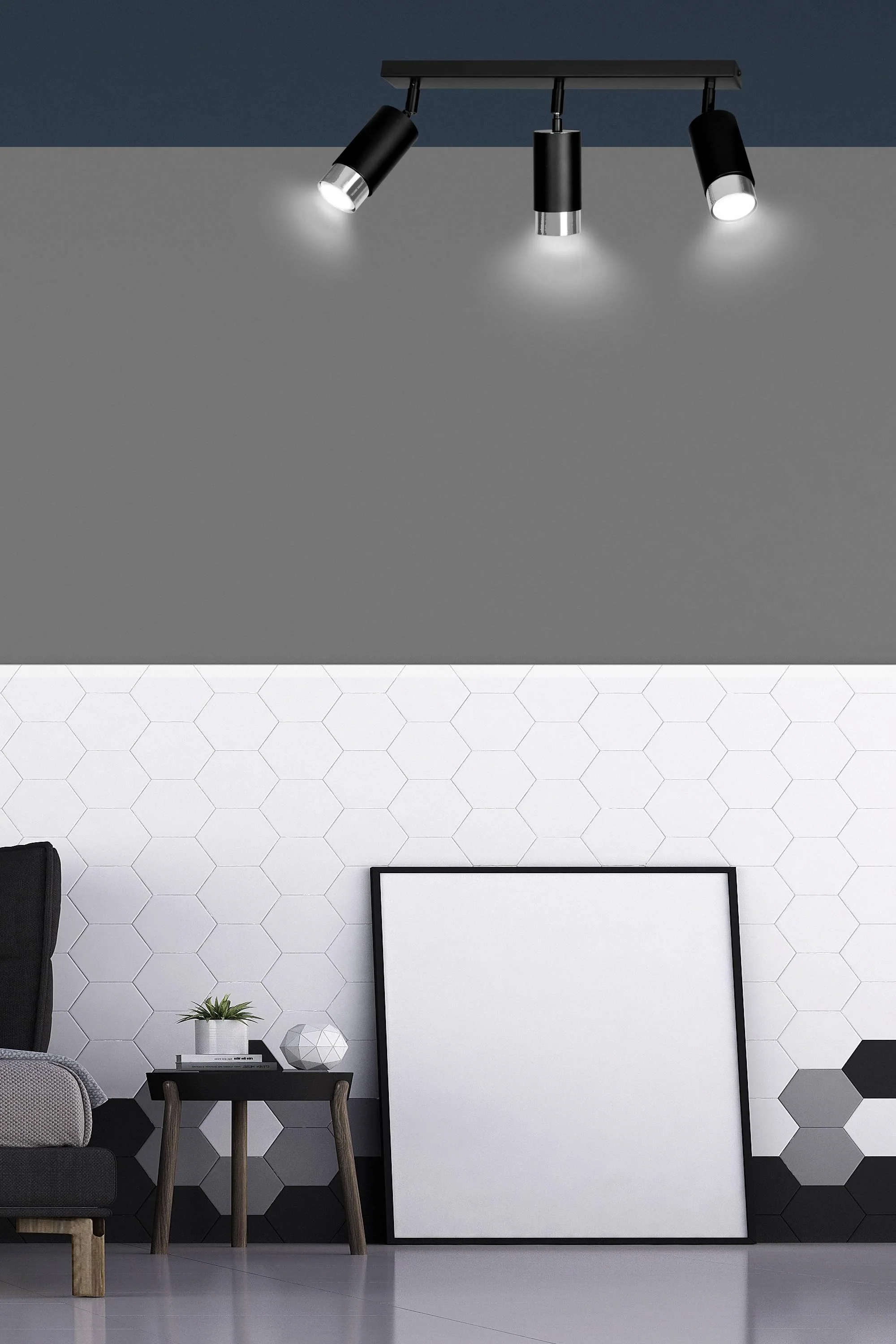 3-lichts plafondlamp Haru