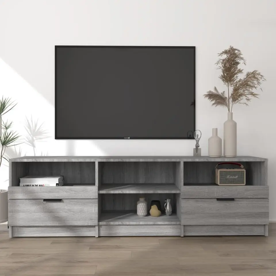 vidaXL - Tv-meubel - Grijs sonoma eikenkleurig - Hout - 150 x 33.5 x 45 cm
