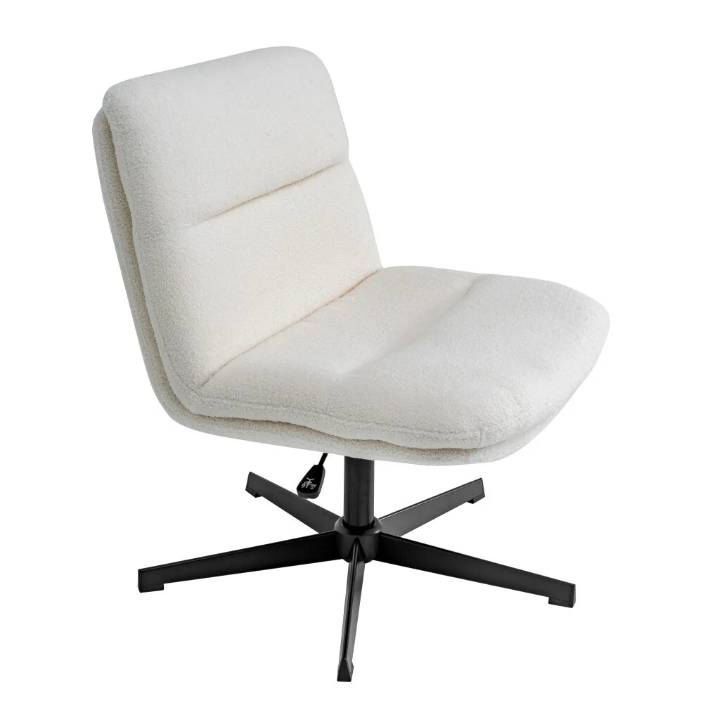 Commercial Wide Mid-Back Padded Upholstered Swivel Office Chair - 27.25W x 27.25D x 31.75 - 36.5H