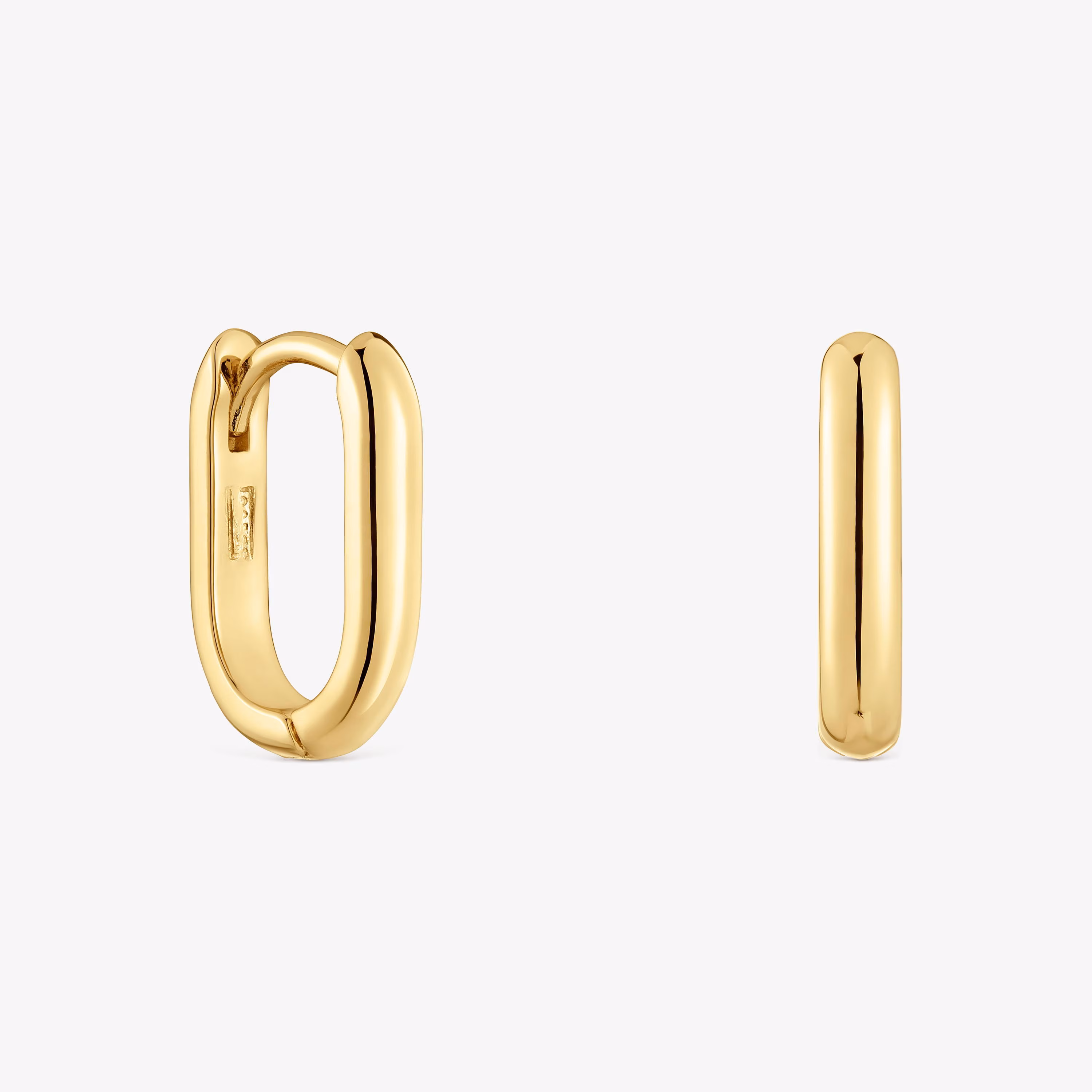 Pendientes aro cortos con baño de oro 18 kt sobre plata 12 mm Basicos