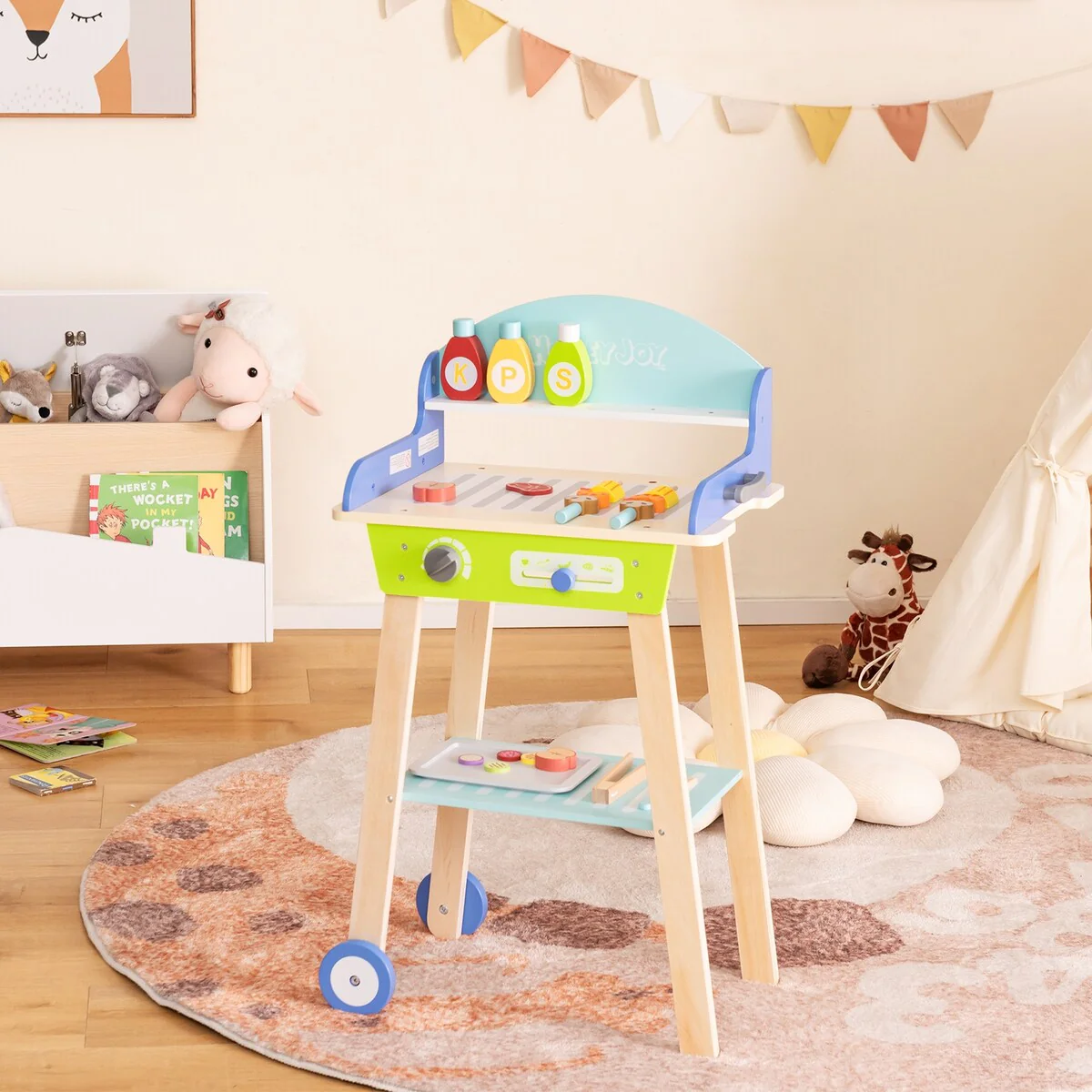 Kid's Pretend Barbecue Grill Play Set - 18.5 x 12 x 32