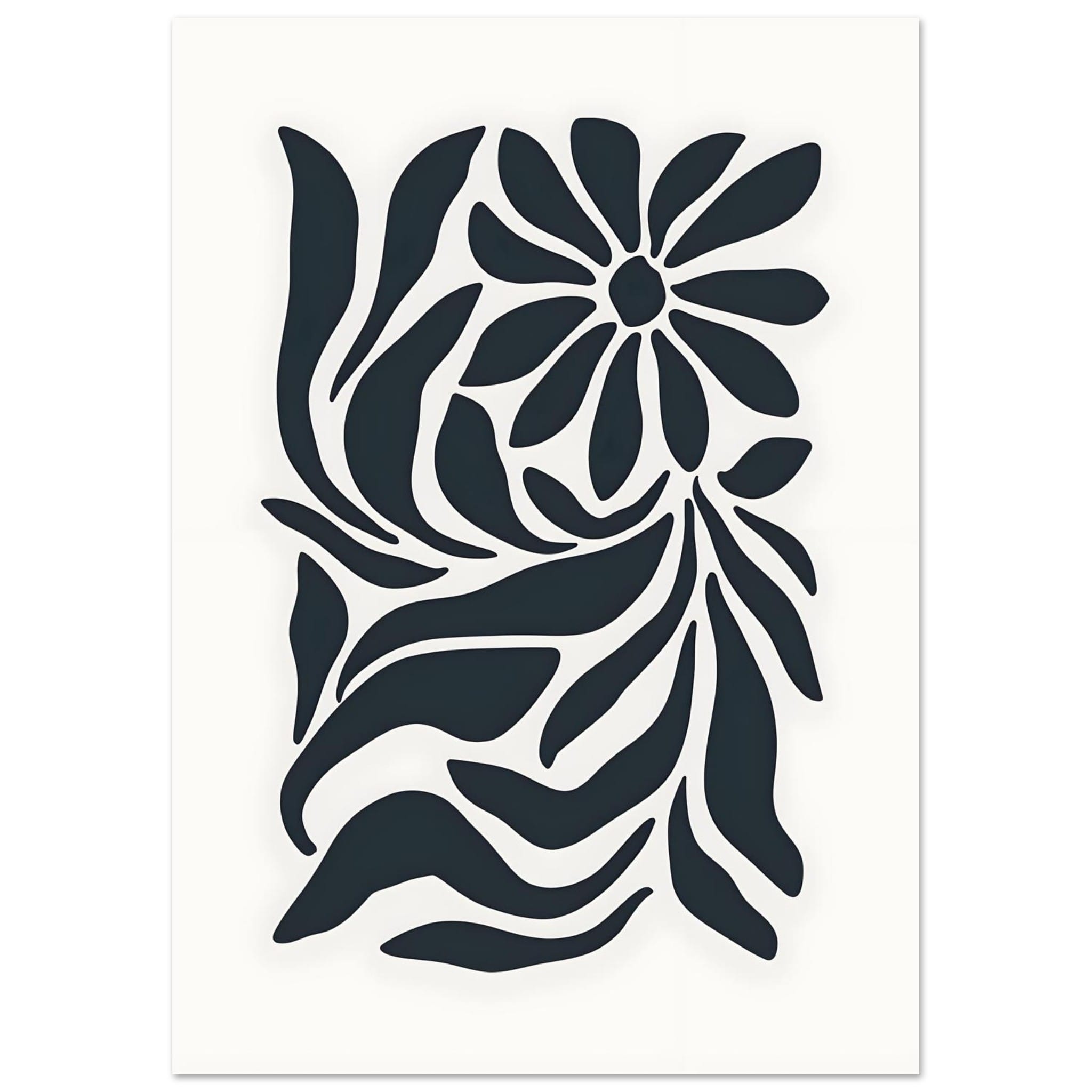 Artfulprints Poster Matisse – Inner bloom  - A4 21x29.7 cm - Zwart / Wit