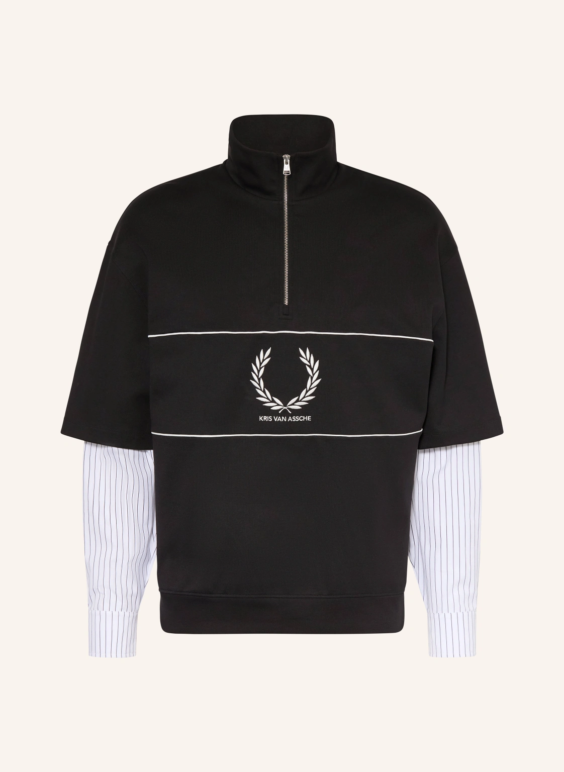 FRED PERRY Sweat-Troyer im Materialmix