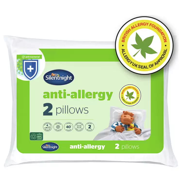 Silentnight Anti-Allergy Medium/ Soft Pillow - 2 Pack