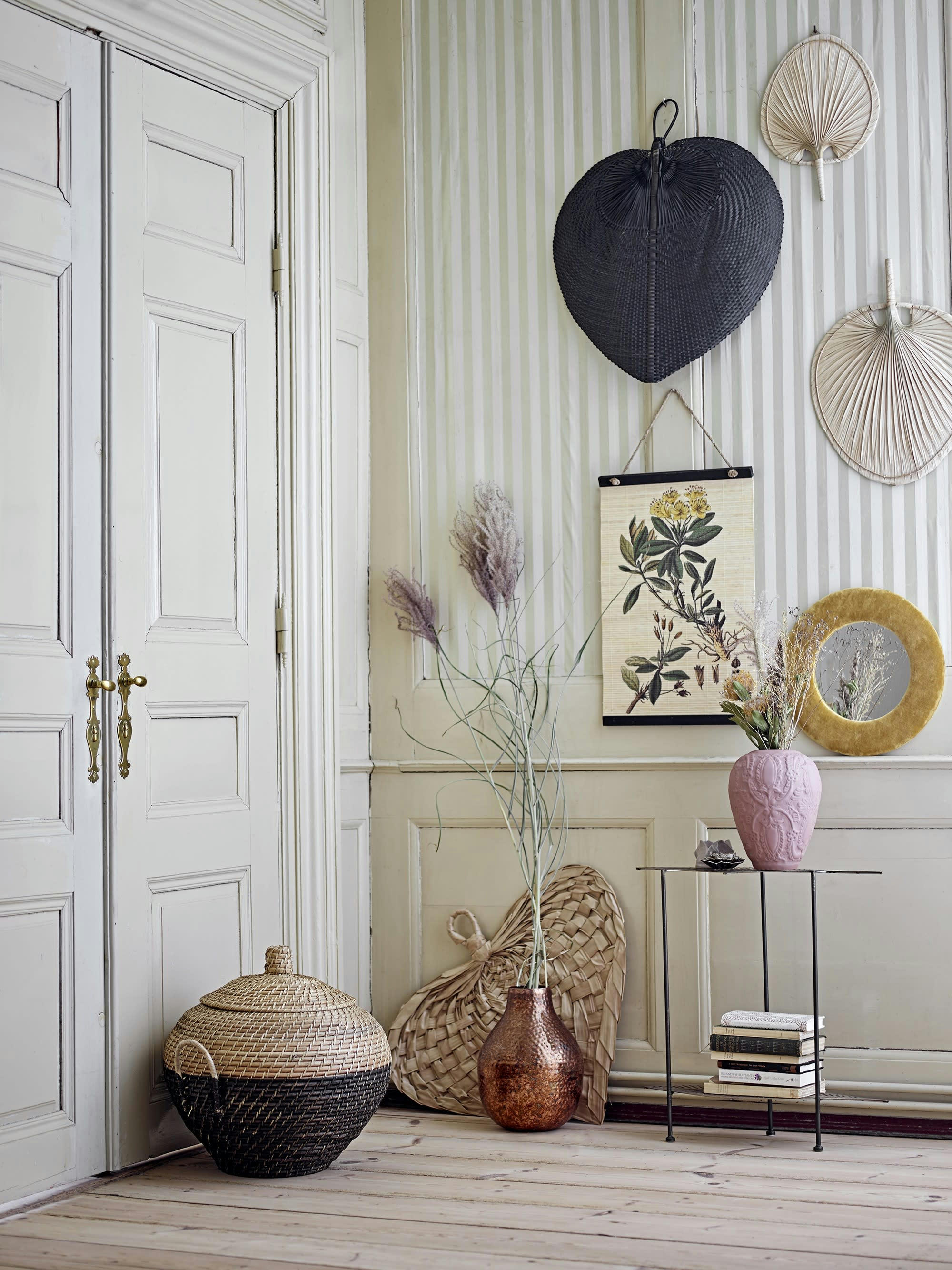 THIL - Paire de décorations murales en fibres naturelles beige