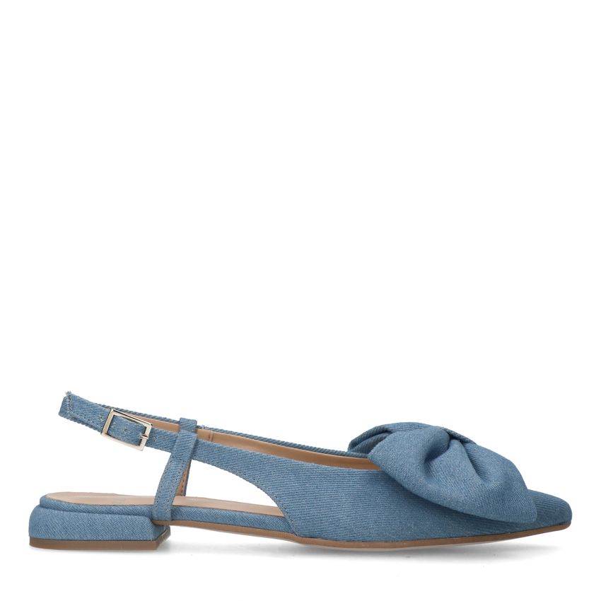 Manfield Denim slingbacks met strik