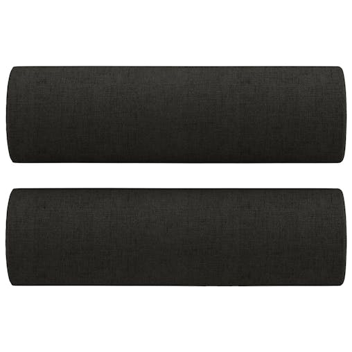 NNEVL 3 Piece Sofa Set with Pillows Black Fabric