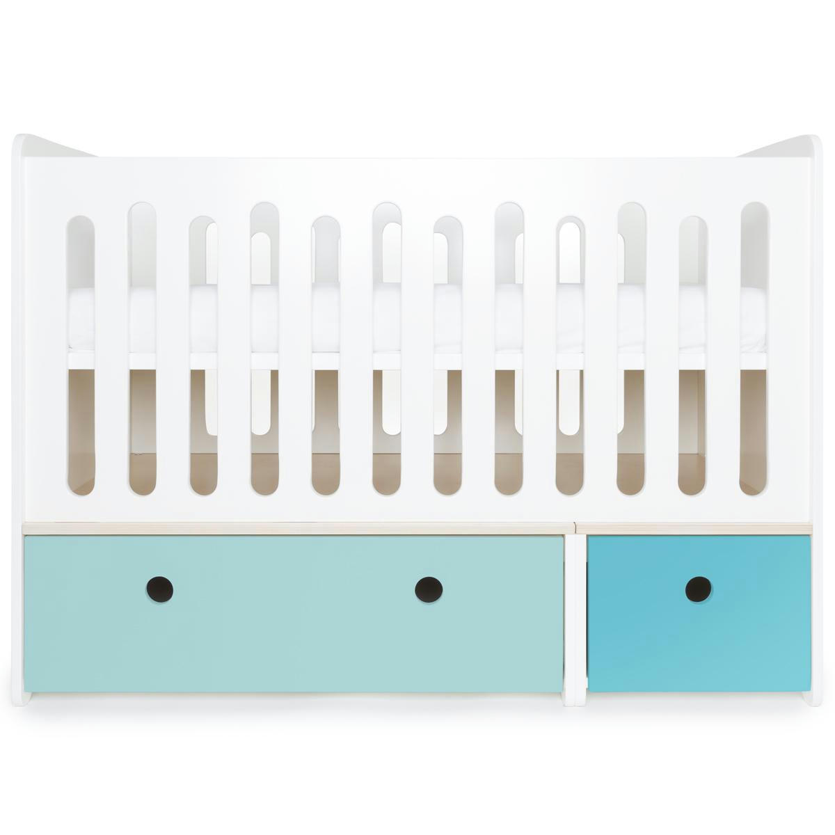 COLORFLEX - Lit bébé évolutif 70x140cm bleu ciel-bleu paradis