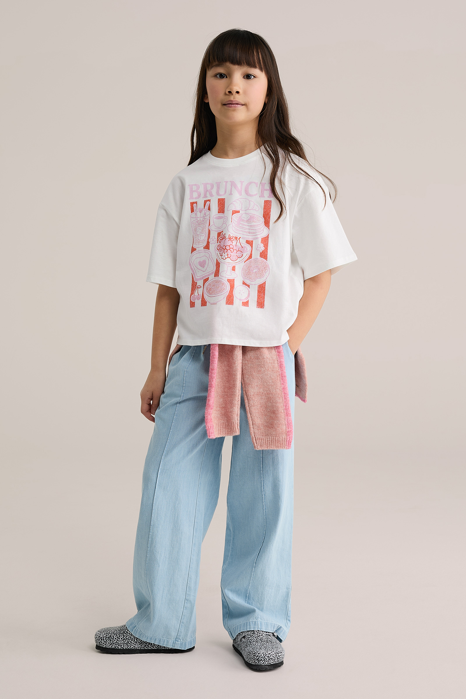 Meisjes oversized T-shirt met print