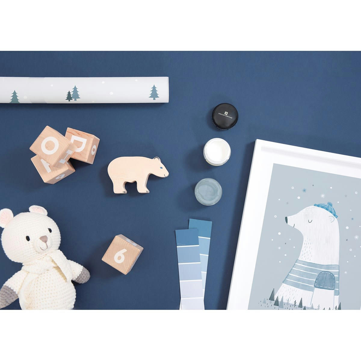 ARTIC DREAM - Affiche ours en Papier Bleu