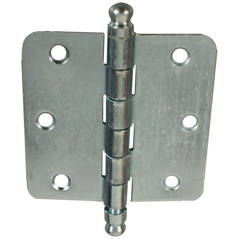 Charnière de porte à boule arrondie en acier zingué 75 x 75 mm 3 pièces TEKNIBOX