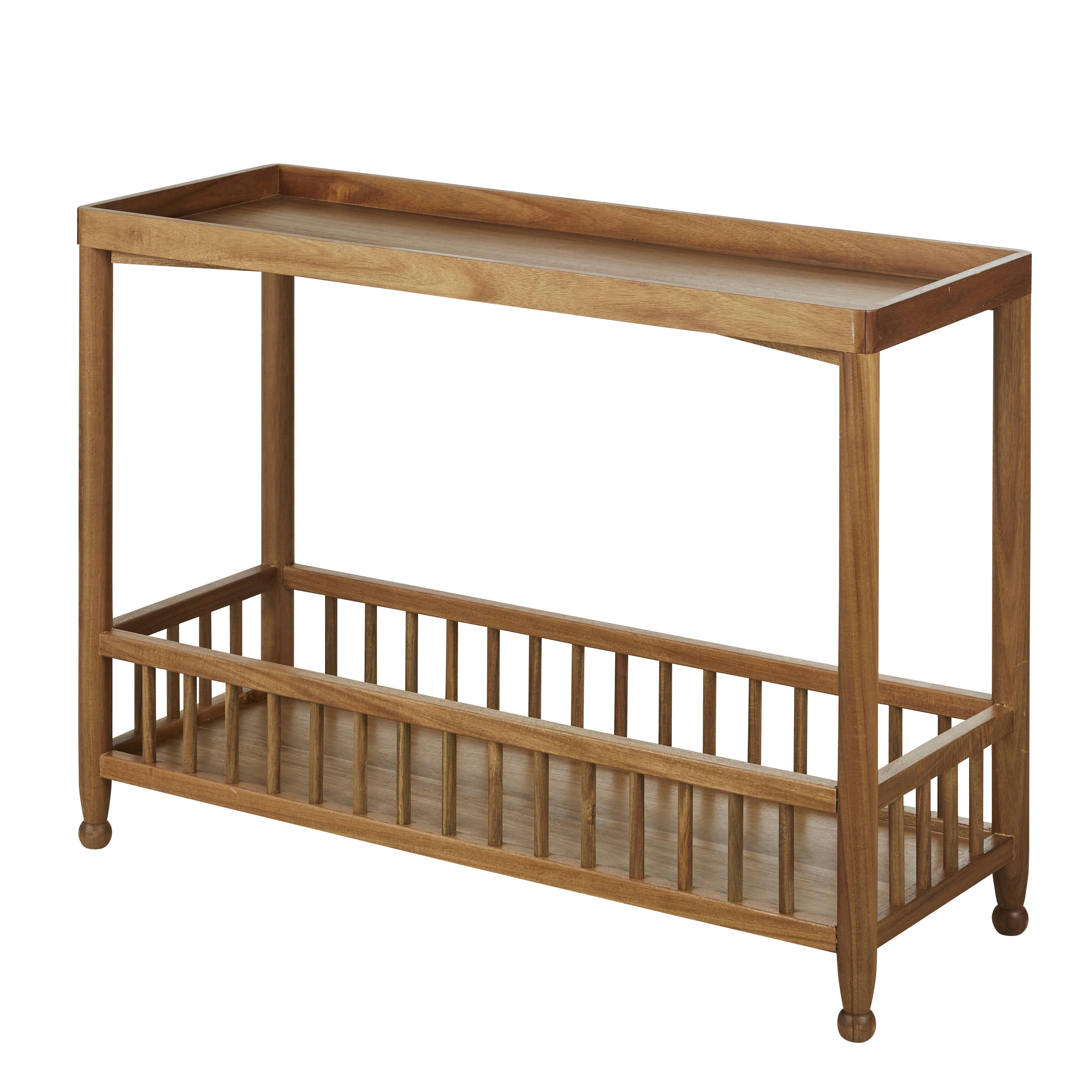 PIA - Chariot à roulettes en bois d'acacia