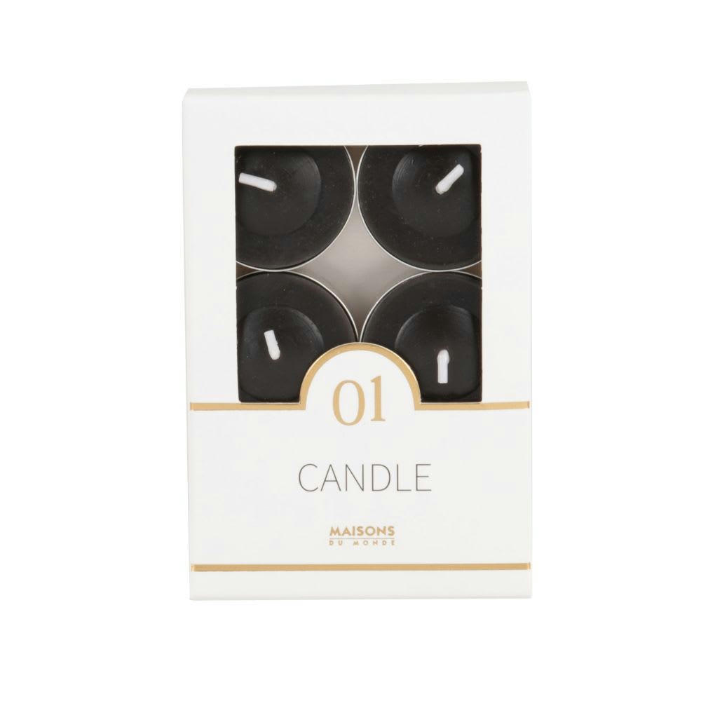 COLORAMA - Bougies chauffe-plat gris foncé (x6)