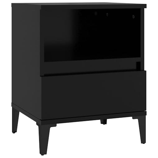 NNEVL Bedside Cabinets 2 pcs Black 40x35x50 cm