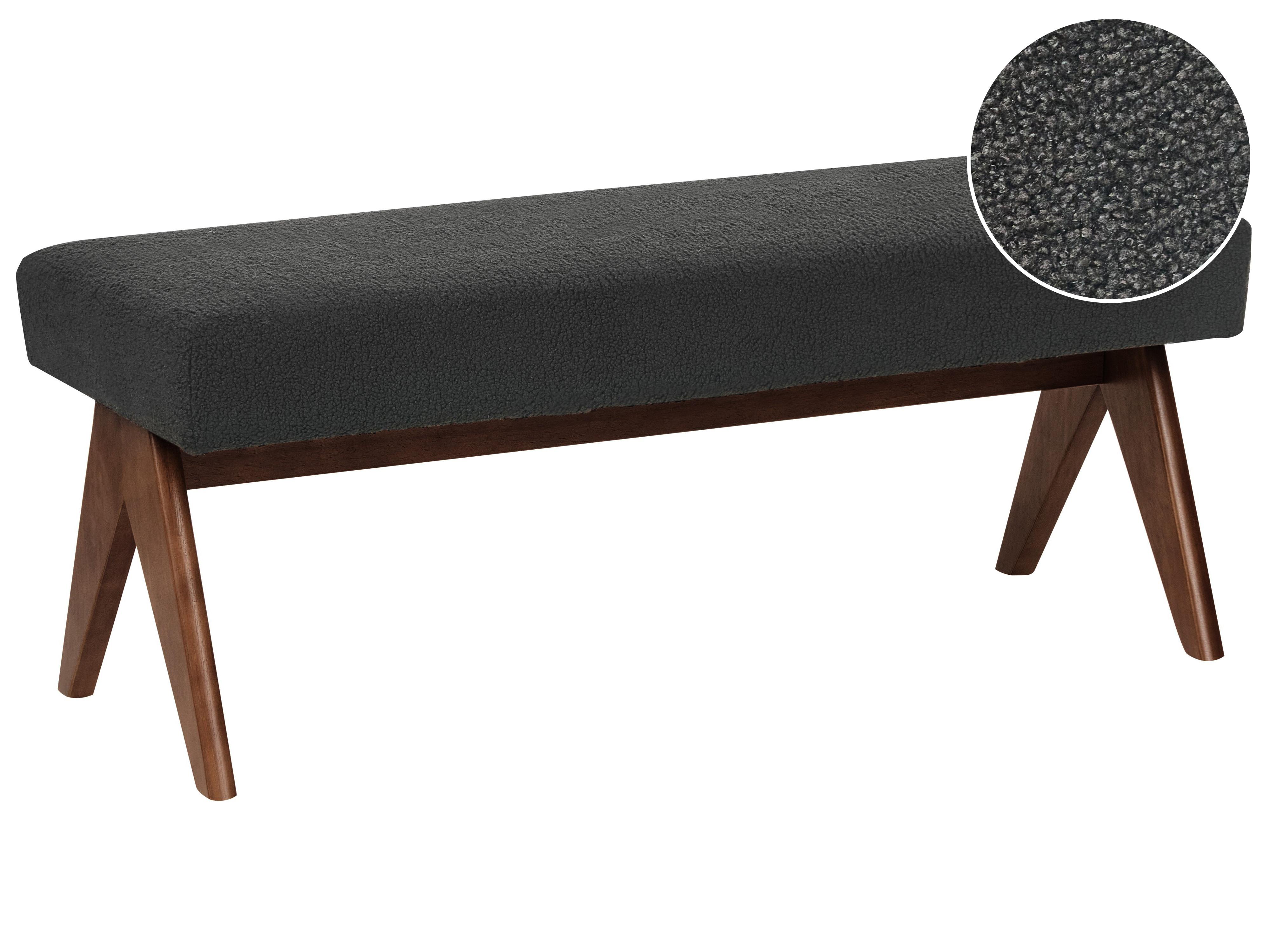 Upholstered Bench TAMRE Boucle Black/ Dark Brown