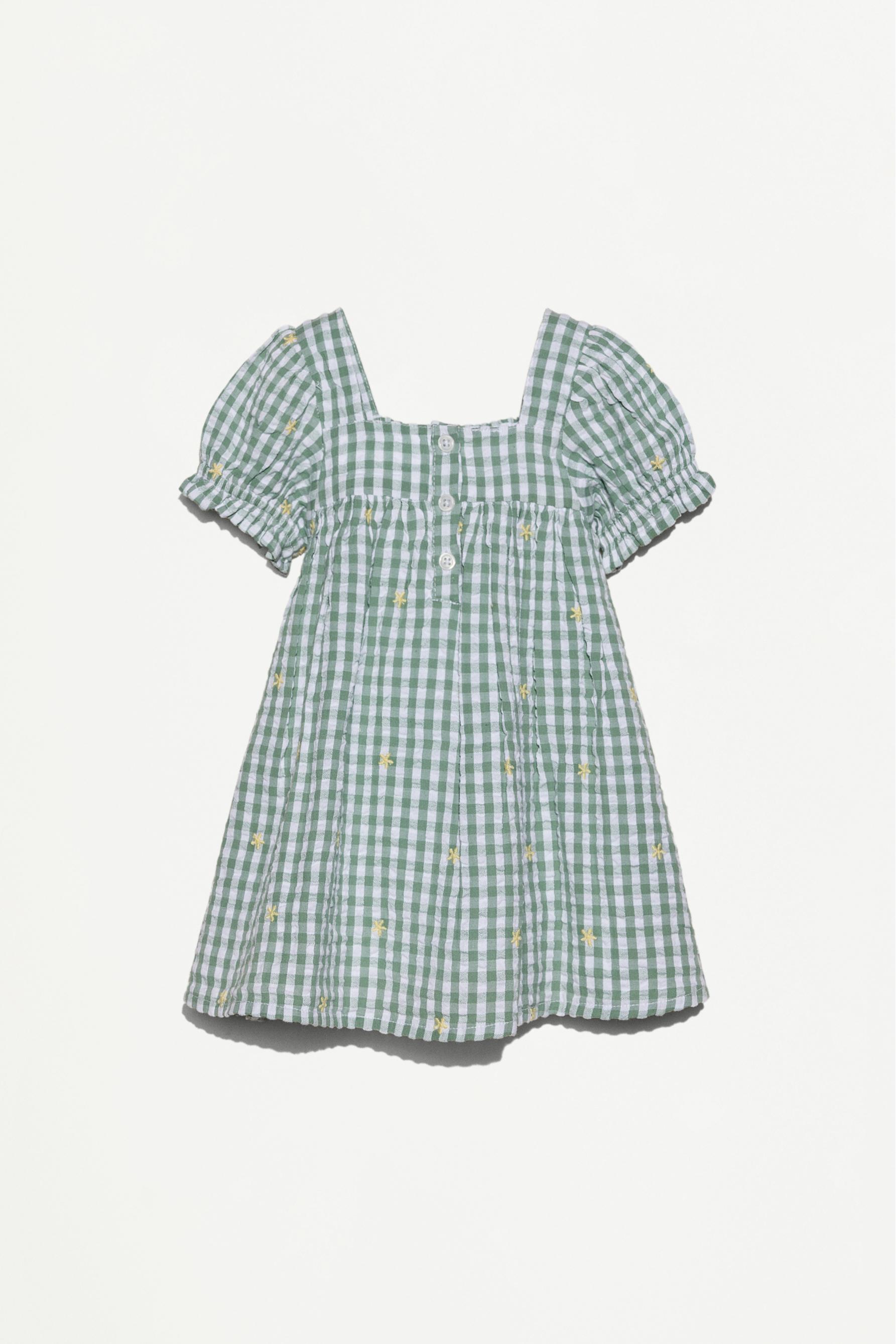 Vestido textura cuadro vichy