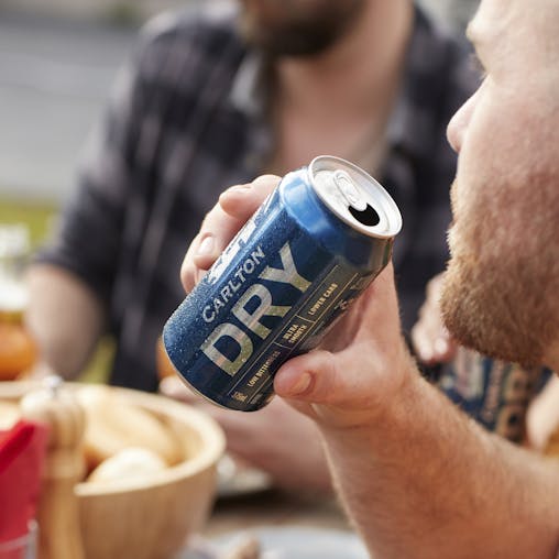Carlton Dry, Low Carb & Full Strength Beer, Crisp & Refreshing Finish, Classic Australian Lager, 4.5% ABV, 375mL (Case of 24 Cans)