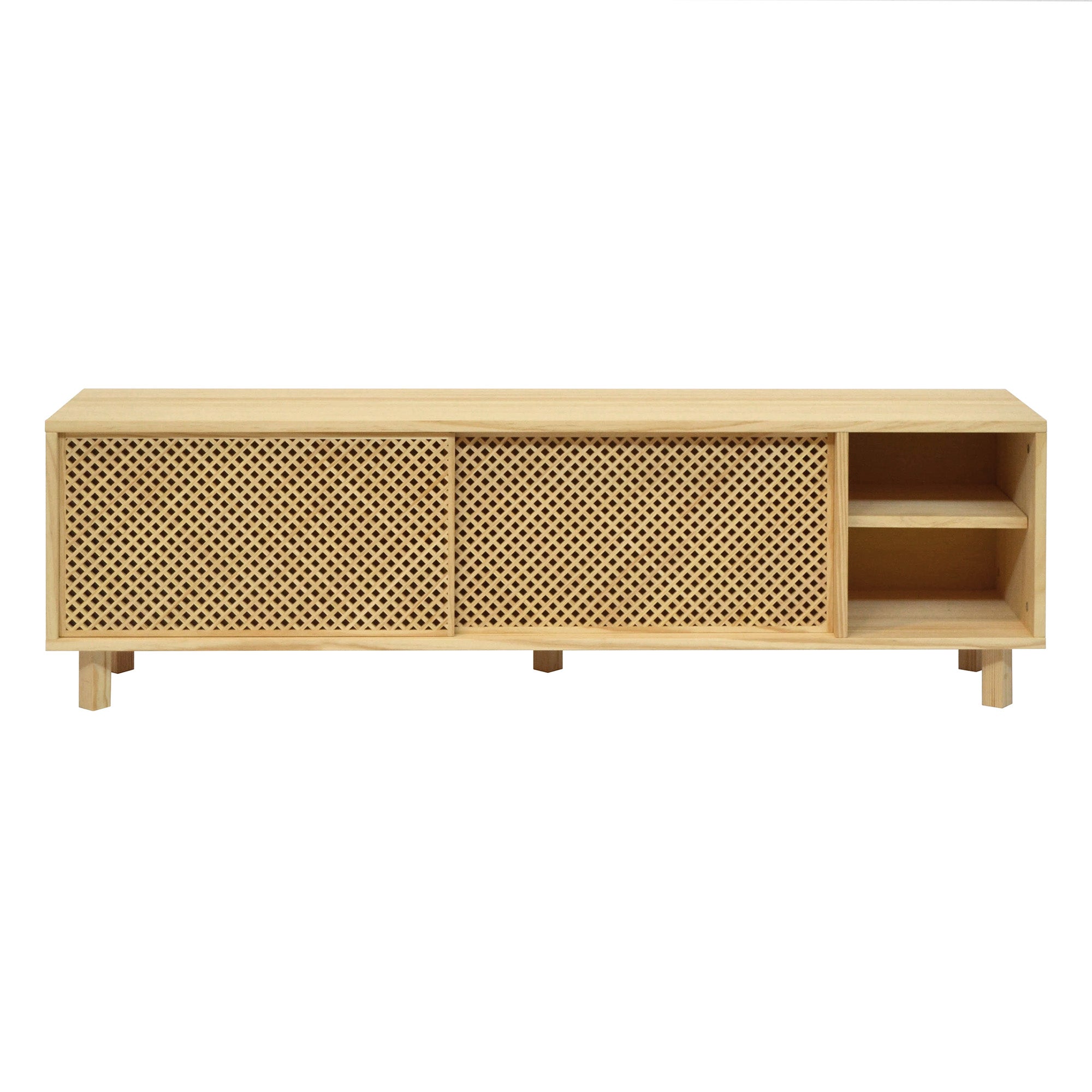 Naan Furniture TV meubel Mora - Natuurlijk grenen ongelakt - 150 cm