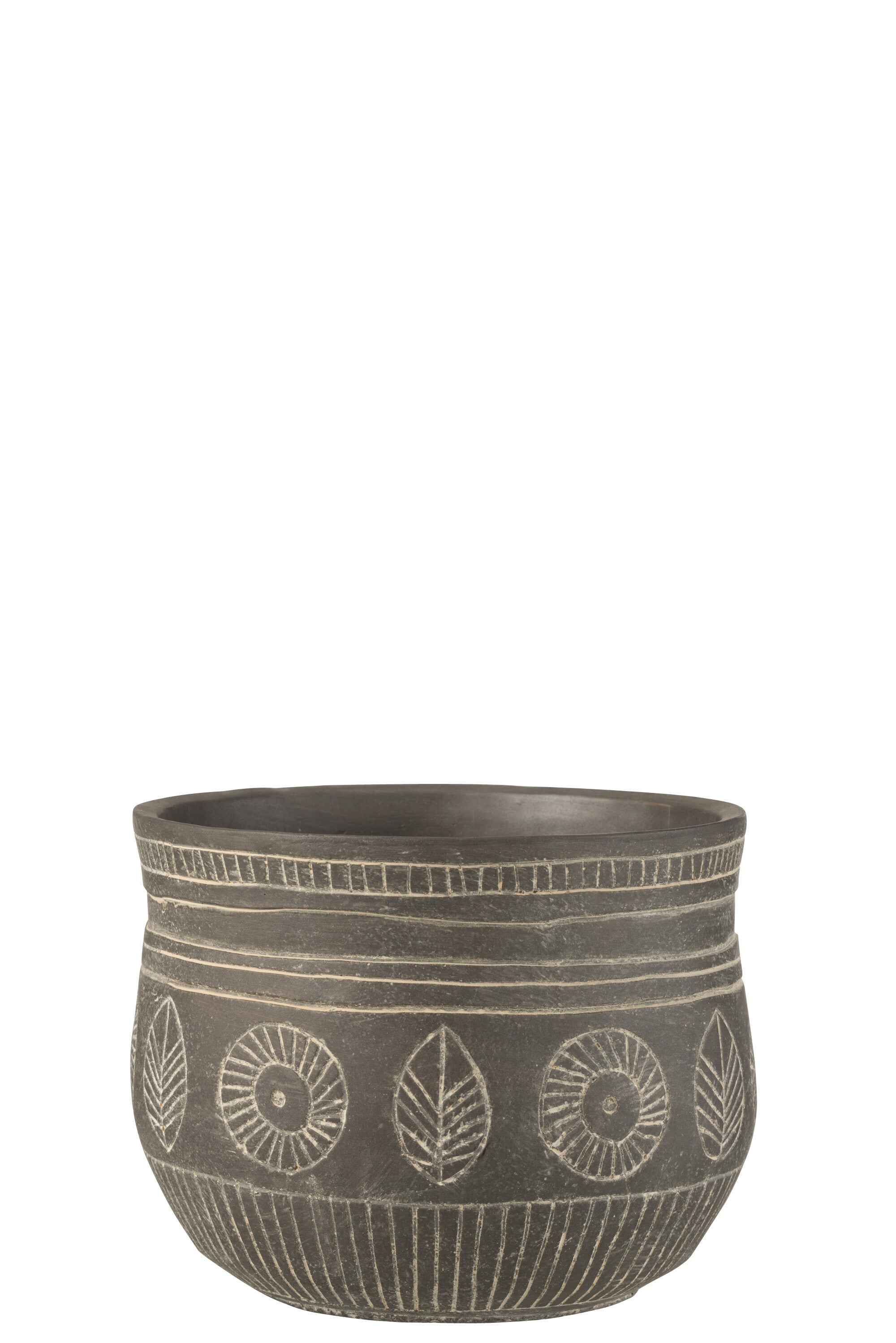 J-Line bloempot Fresco - cement - grijs - large - Ø 23.5 cm