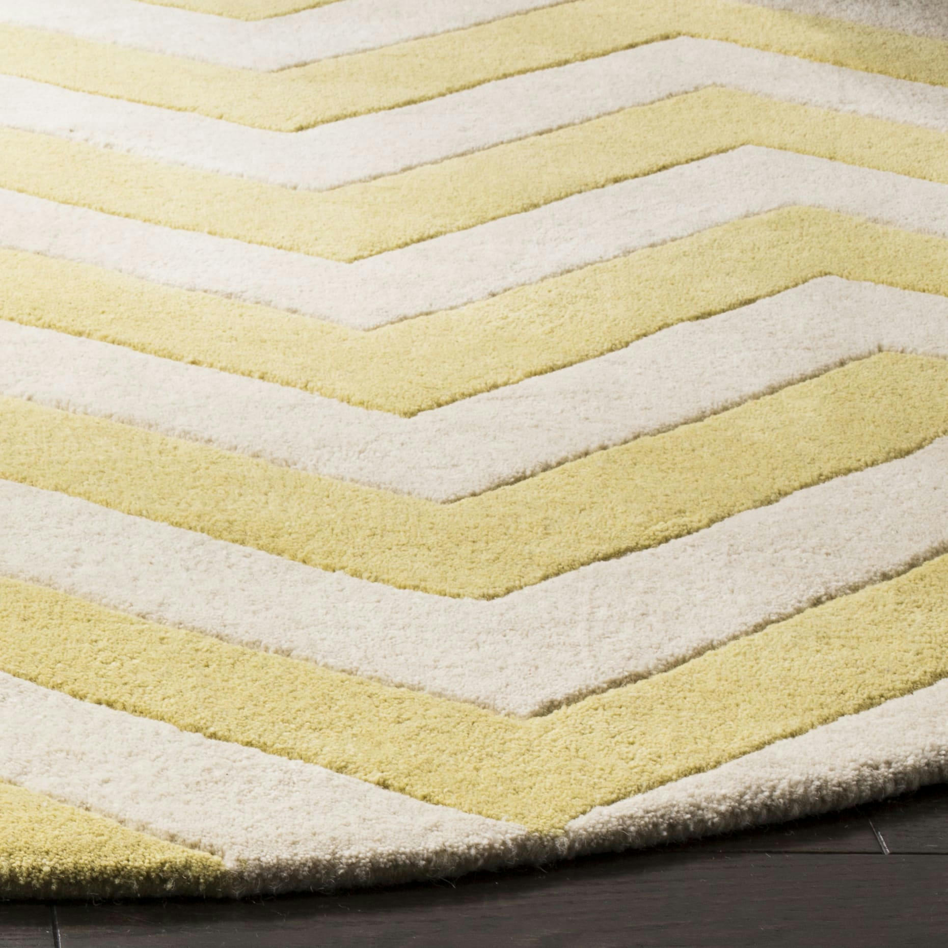 CHATHAM - Tapis de salon interieur en or clair & ivoire, 152 x 152 cm