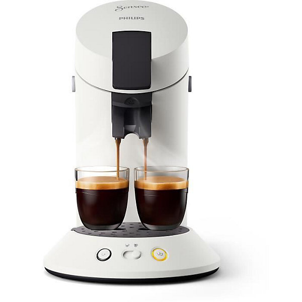 Machine a café dosette SENSEO ORIGINAL  Philips CSA210/11, Booster d'arômes, Sélecteur d'intensité, 1 ou tasses, Blanc titane