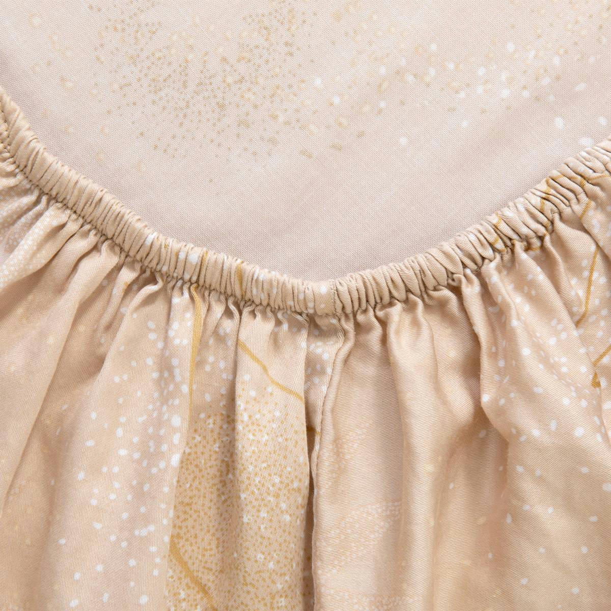 ASTRES - Drap housse en satin de coton lavé beige 200 x 200 cm