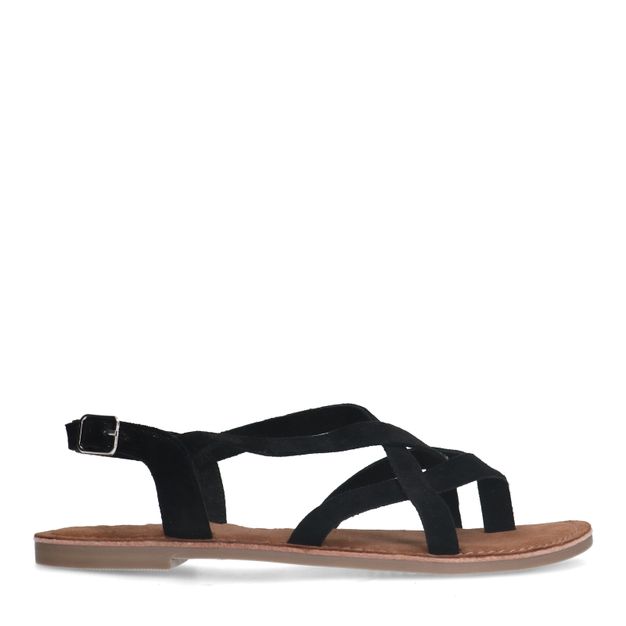 Zwarte sandalen met gekruiste bandjes