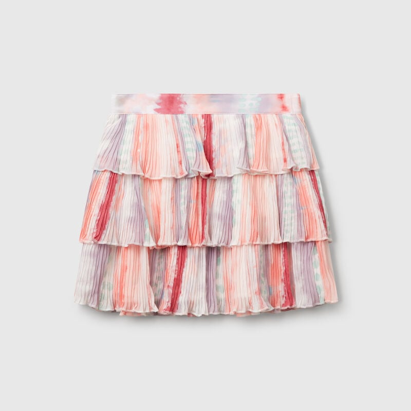 Pleated skirt with print