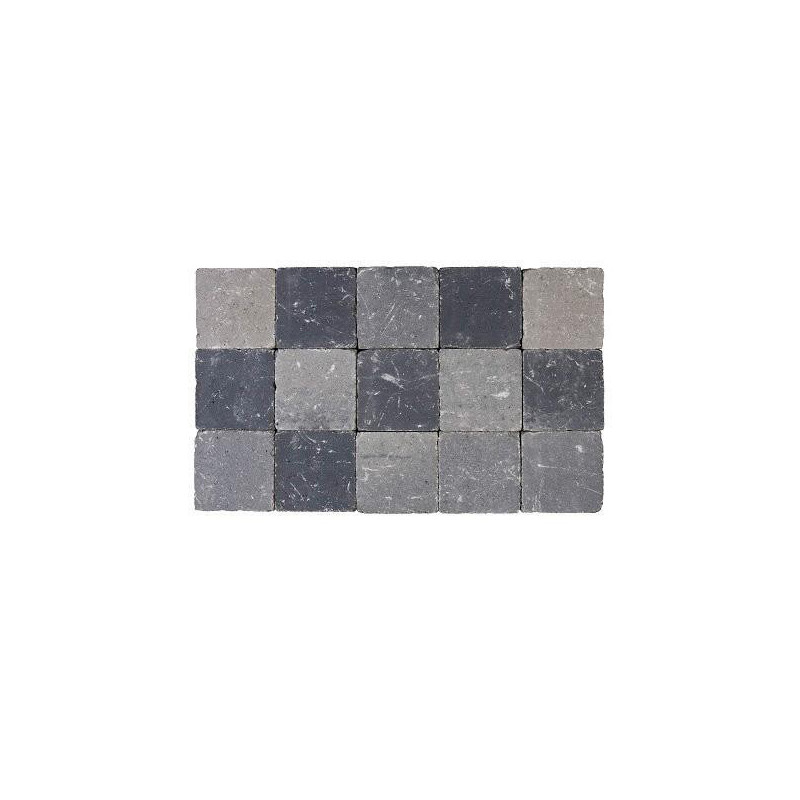 Palette 630 Pavés gris et noirs tambourinés Cylindre 15 x 15 x 4 cm