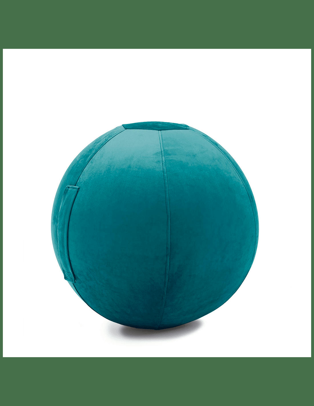 JUMBO CELESTE - Balle d'assise gonflable 65 cm enveloppe velours bleu paon