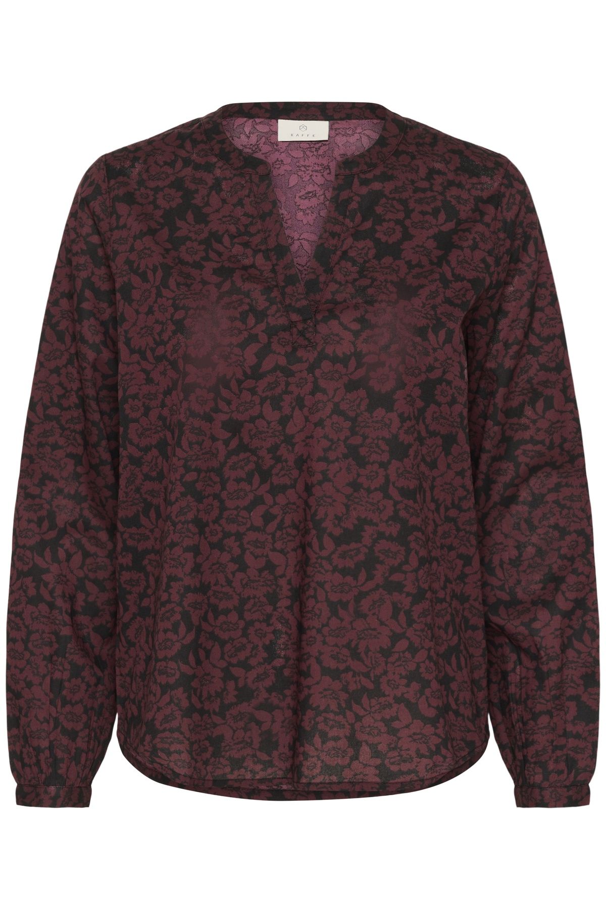 Kaffe Beathe Notch Neck Long Sleeve Blouse