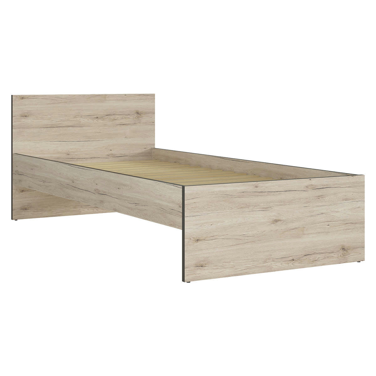 - Lit 90x200 stratifiés naturel et gris