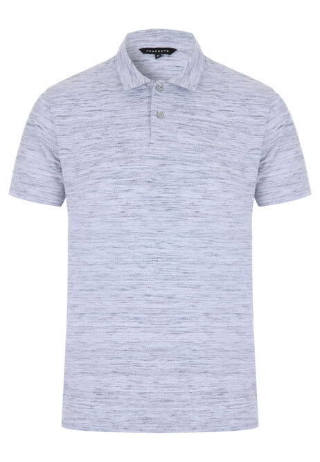 Mens Blue Space Dye Polo Shirt