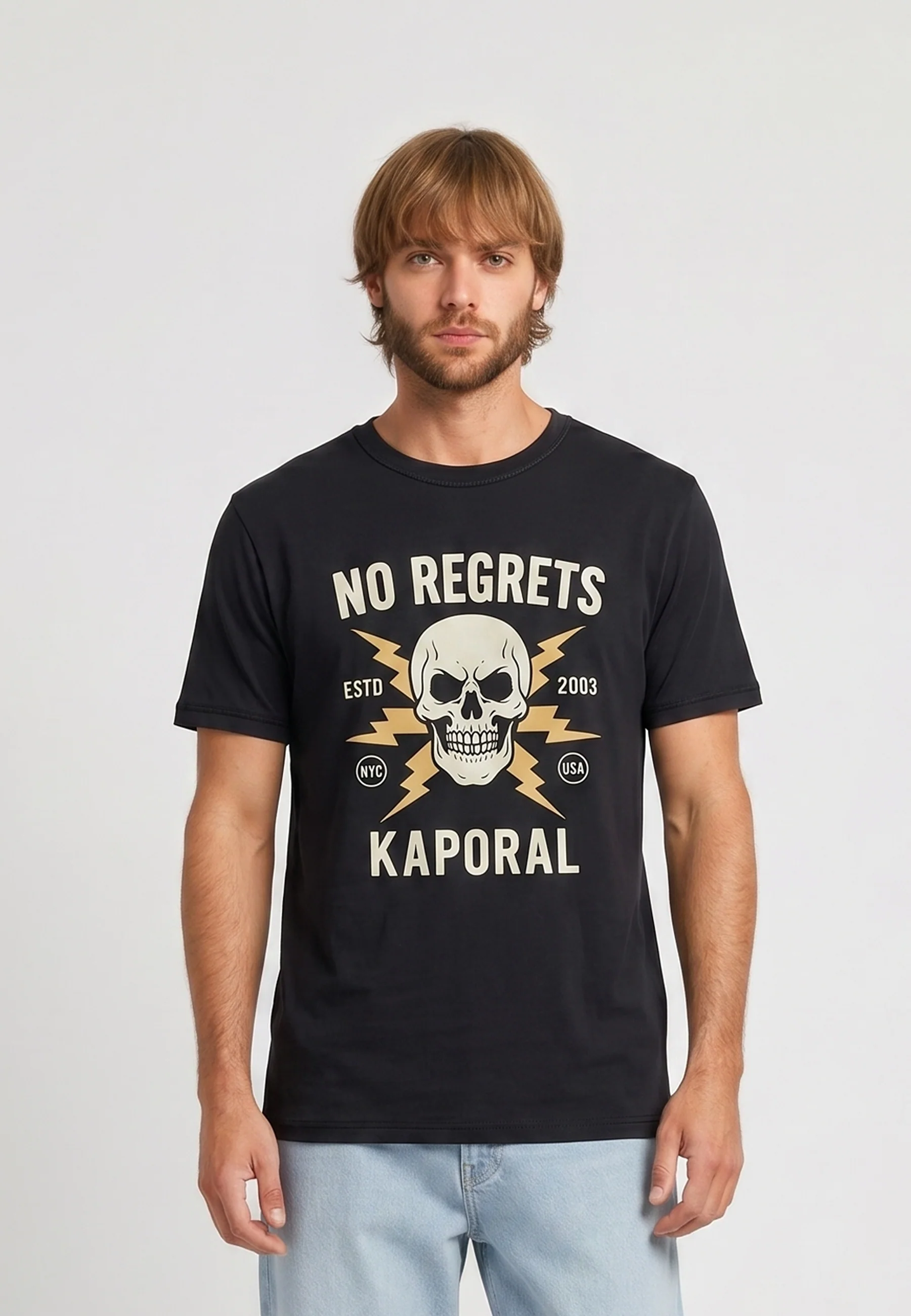T-shirt noir en coton KUCHING