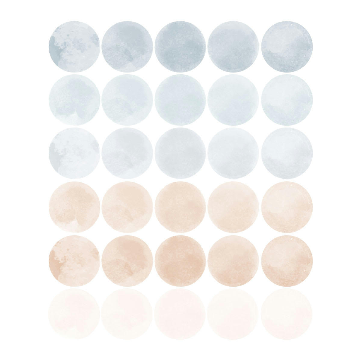 CIRCLES3 - Stickers mureaux en vinyle rondes aquarelle bleu et beige