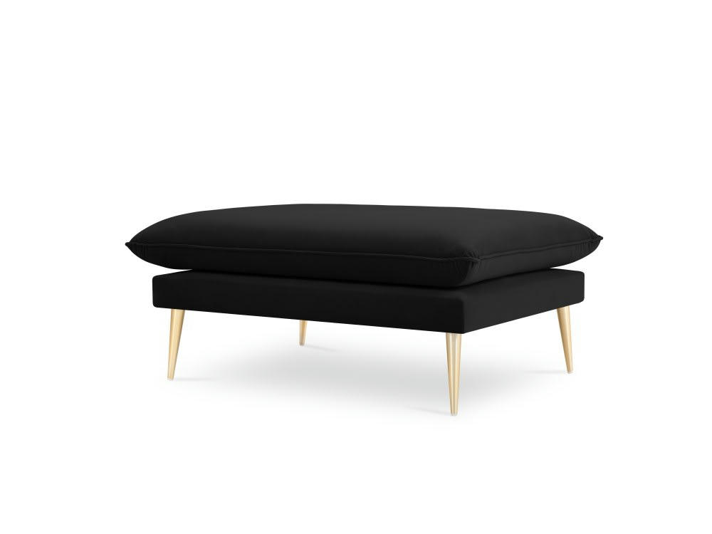 AGATE - Pouf en velours noir