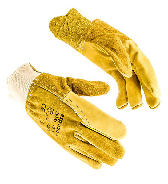 Lot de 5 paires de gants de travail et manutention cuir fleur de bovin EN388 Taille - Taille 8